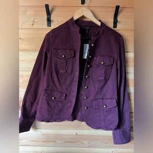 White House Black Market Plum Utility Jacket